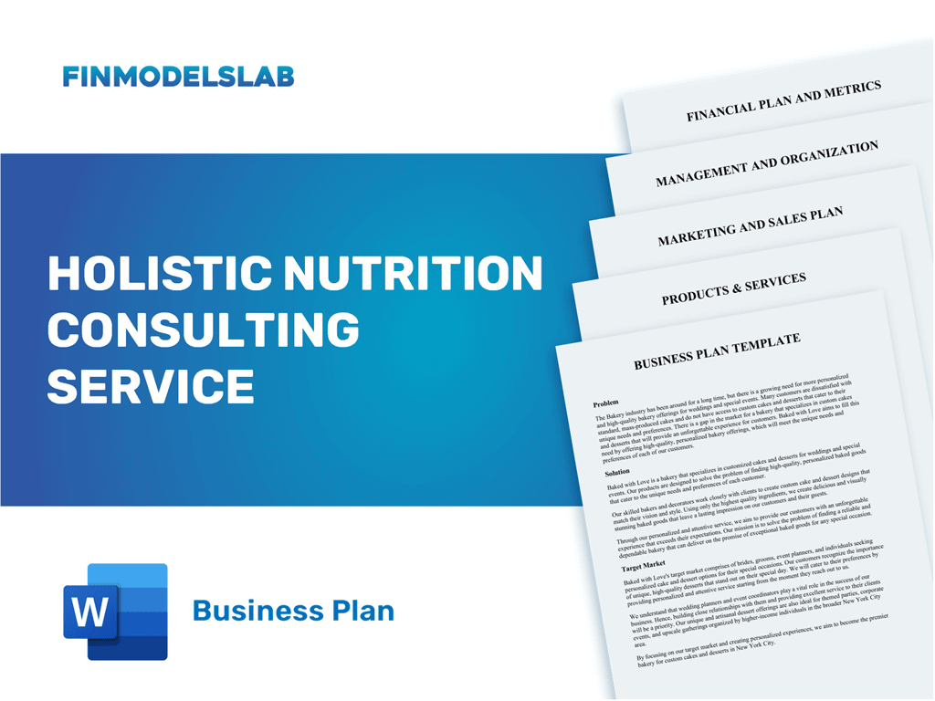 sample business plan for holistic nutritionist