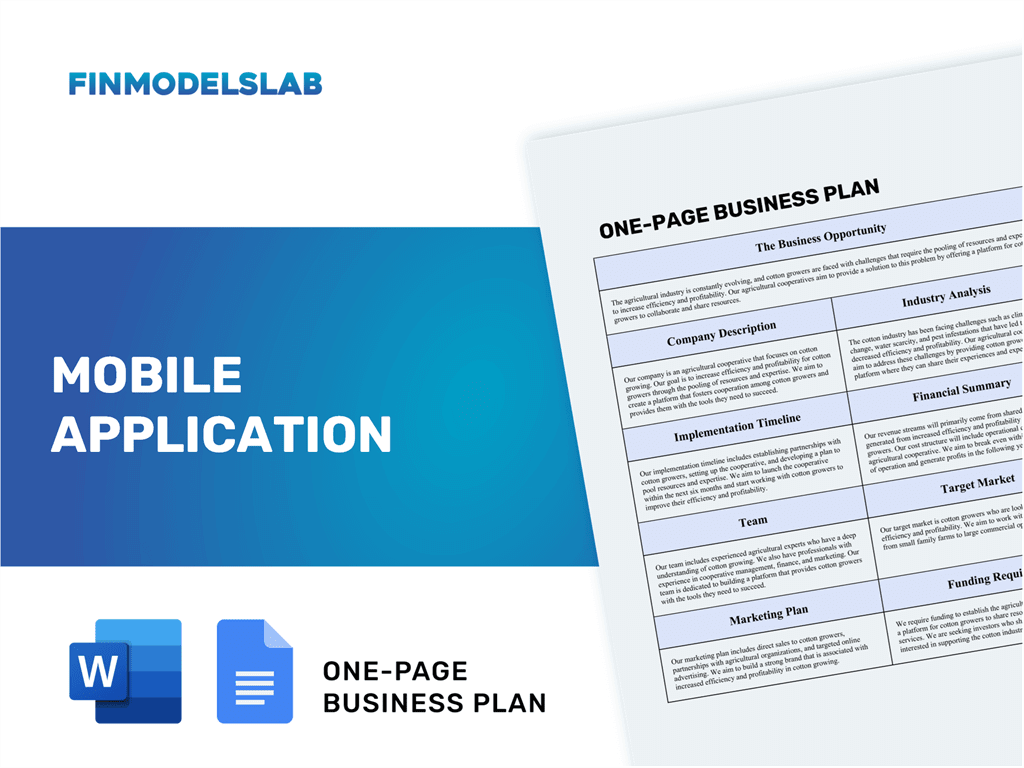 business plan for mobile money pdf