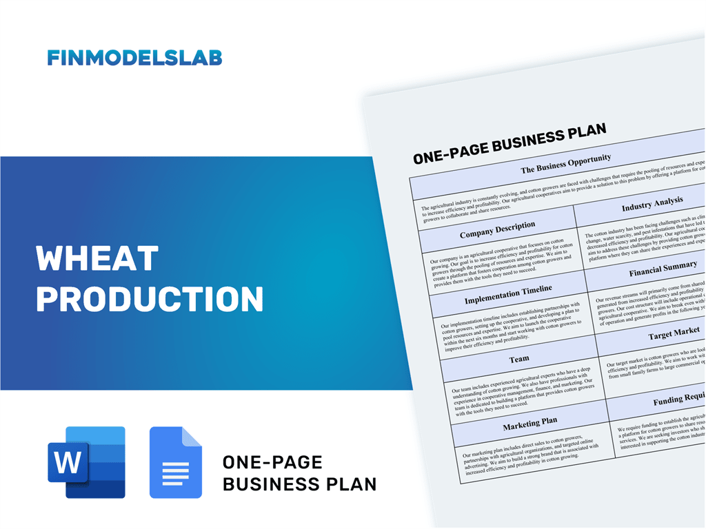 business plan for wheat production