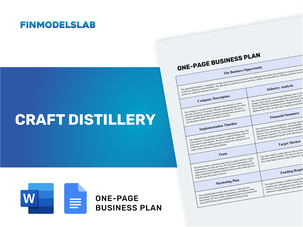 craft distillery business plan