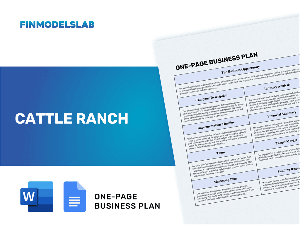 sample ranch business plan