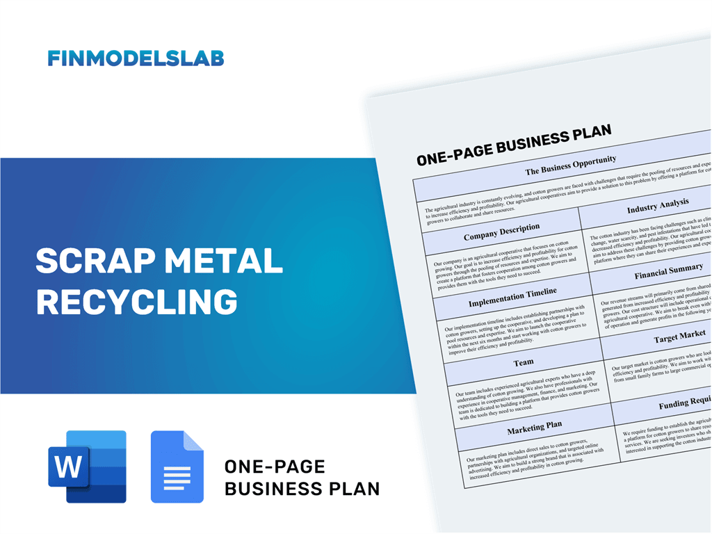 scrap metal recycling business plan