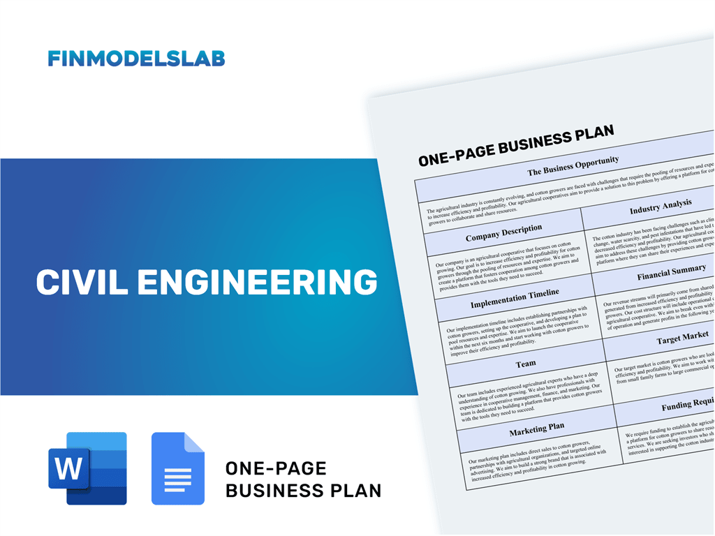 civil engineering business plan pdf free download