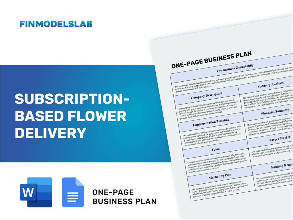 flower delivery business plan