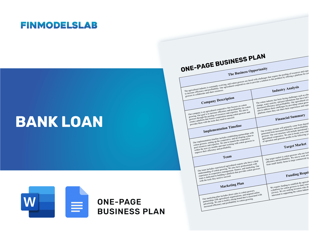 bank loan business plan