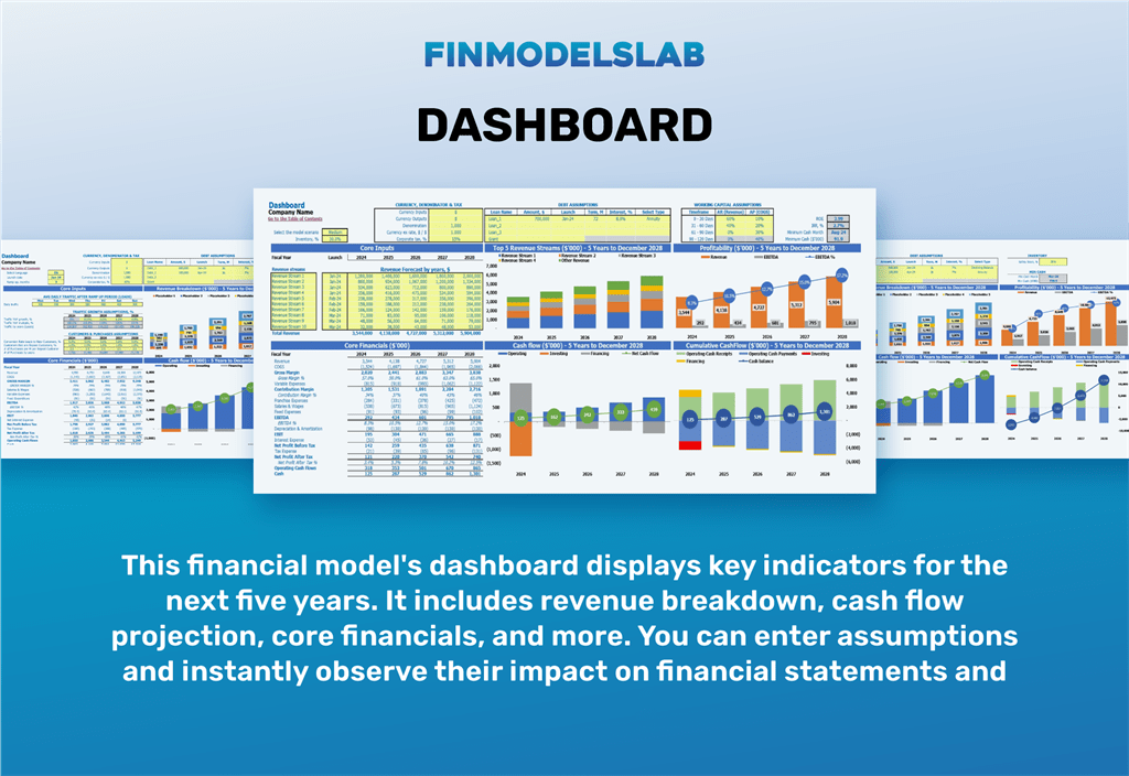 Investment Portal Financial Model Dashboard