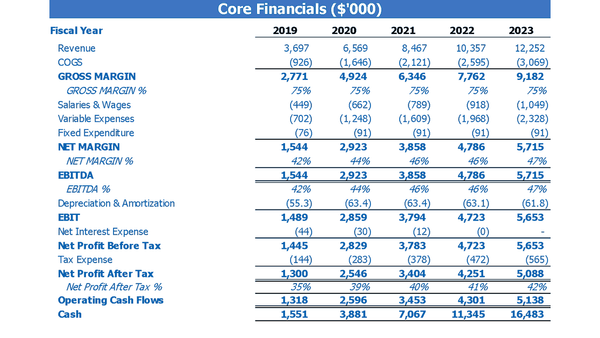 Mini d'épicerie Business Plan Financial Model Excel Template Core Financials