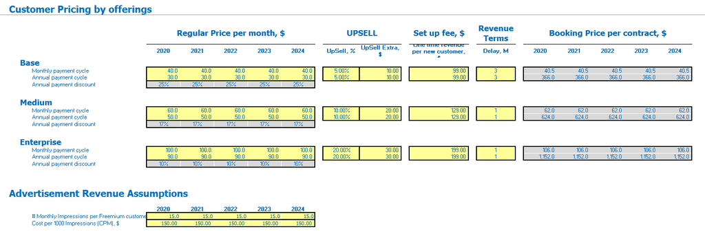 SaaS Business Model Inputs Pricing