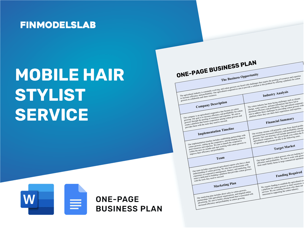 mobile hair stylist business plan