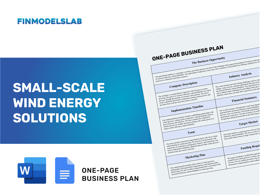 wind energy business plan