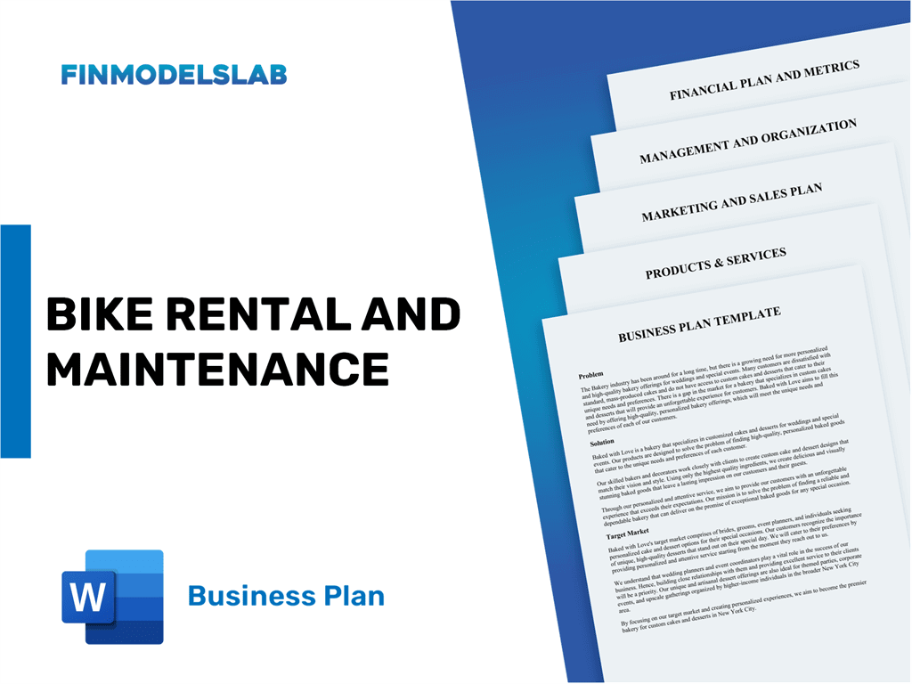 bicycle rental business plan template