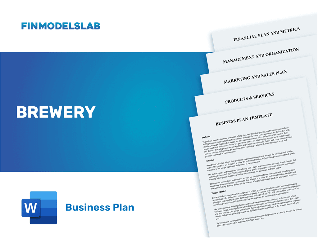 brewery startup business plan