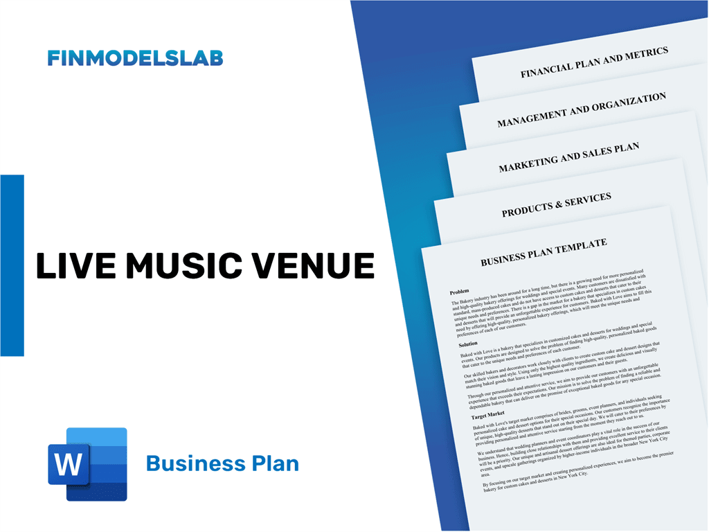 live music venue business plan sample