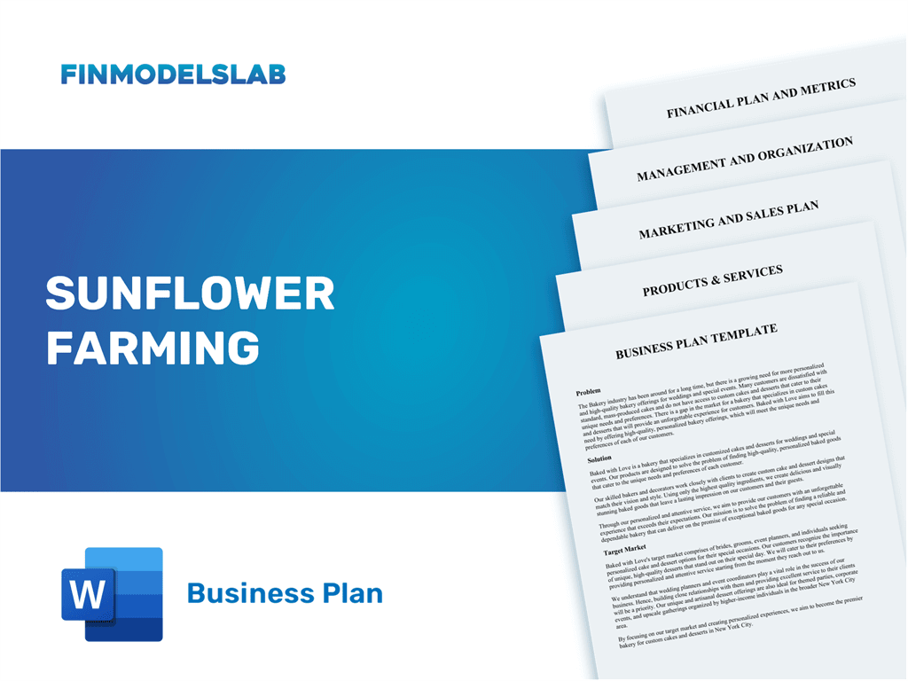 sunflower farming business plan template