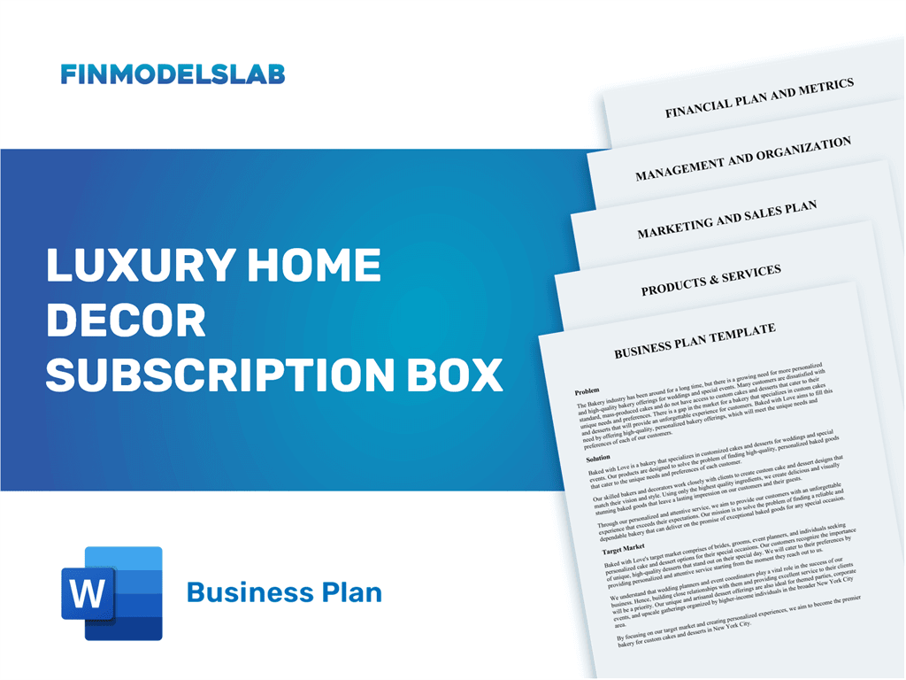 Craft the perfect luxury home decor subscription box business plan