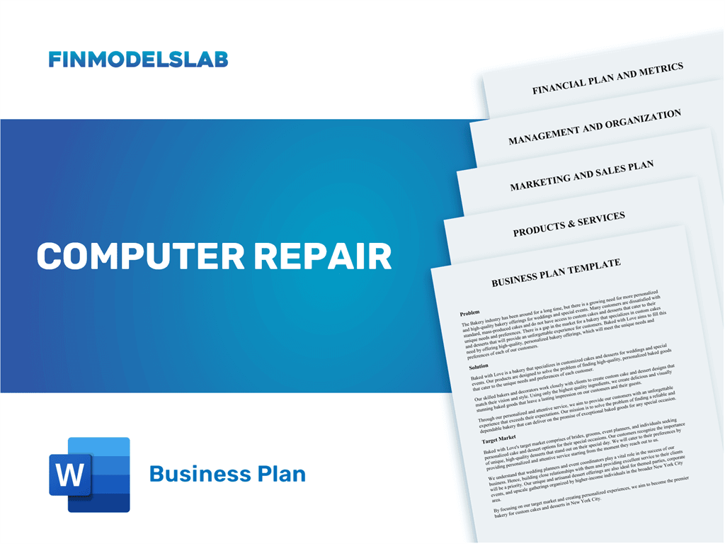 computer repair business plan template free
