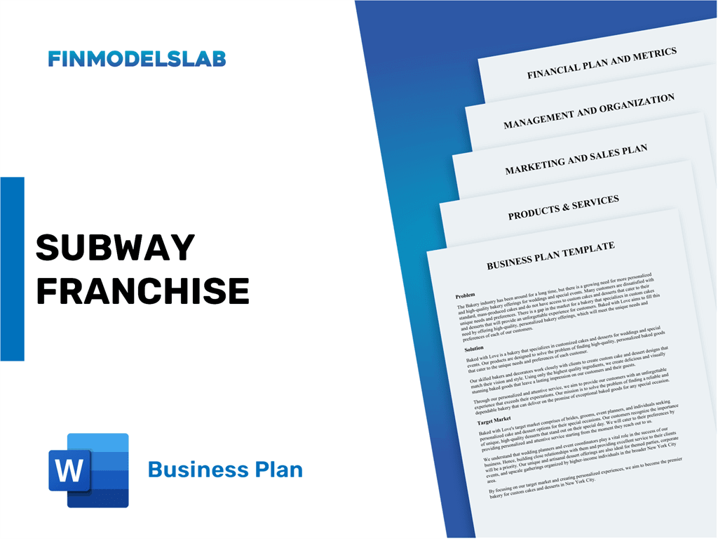 subway franchise business plan