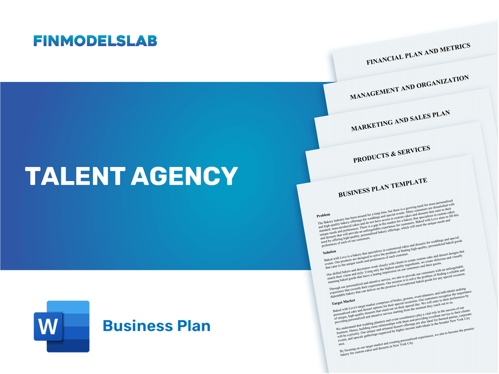 talent agency business plan pdf