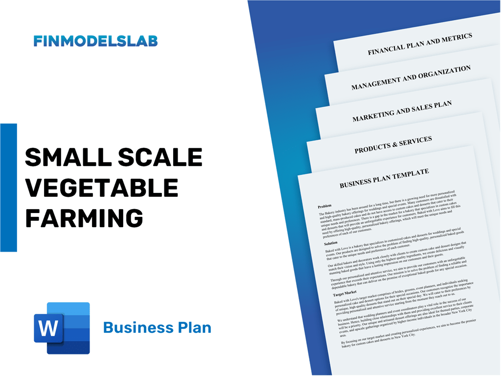 small scale vegetable farming business plan