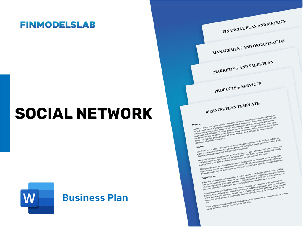 social network business plan startup