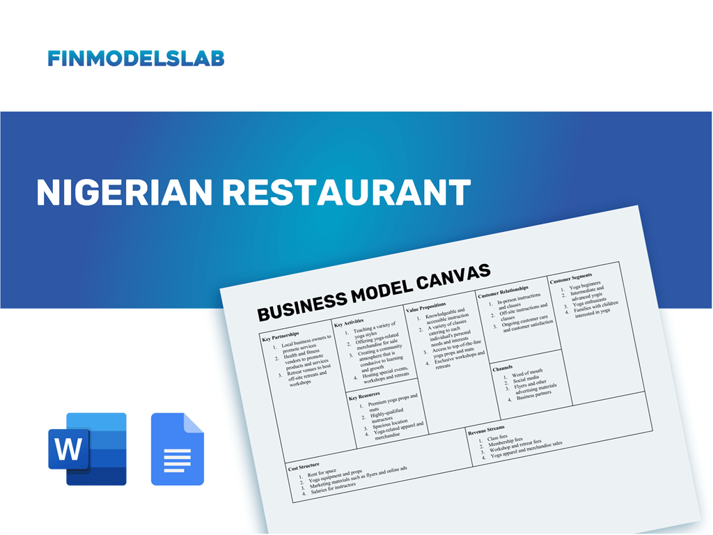 nigerian restaurant business plan sample