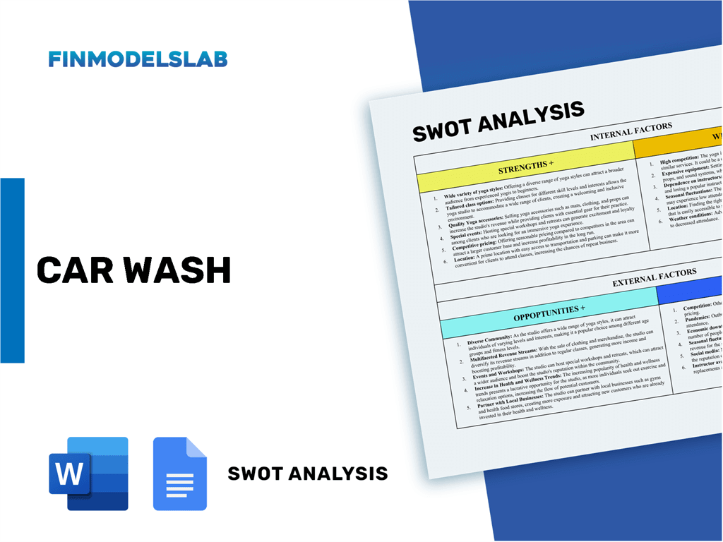 swot analysis car wash business plan