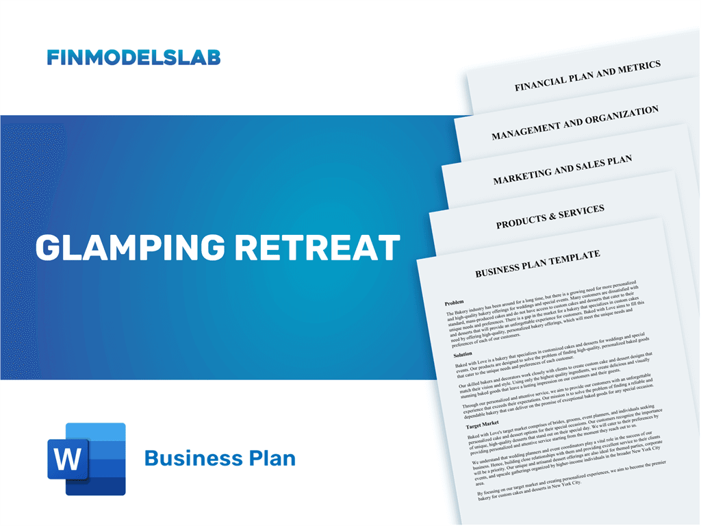 Glamping Retreat Business Plan Template [2023 Created] FinModelsLab