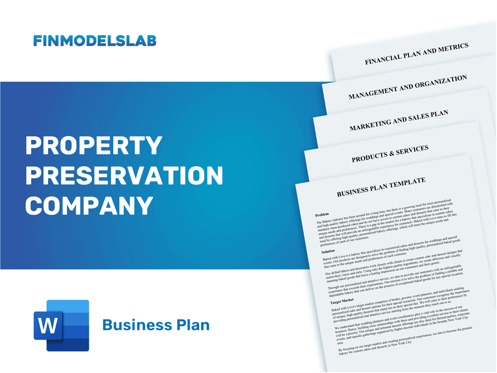 property preservation business plan template free