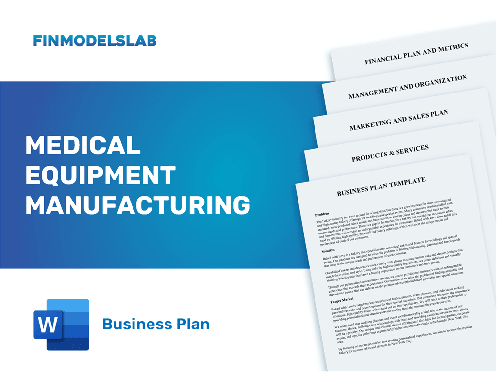 medical equipment manufacturer business plan