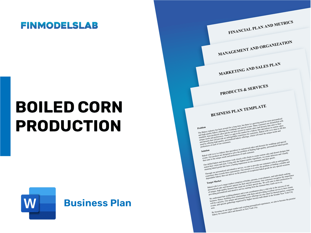 sweet corn business plan pdf