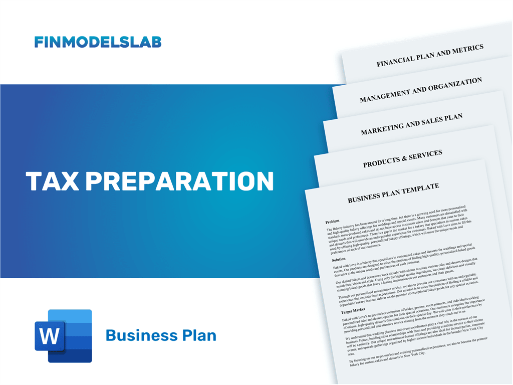 tax business plan example