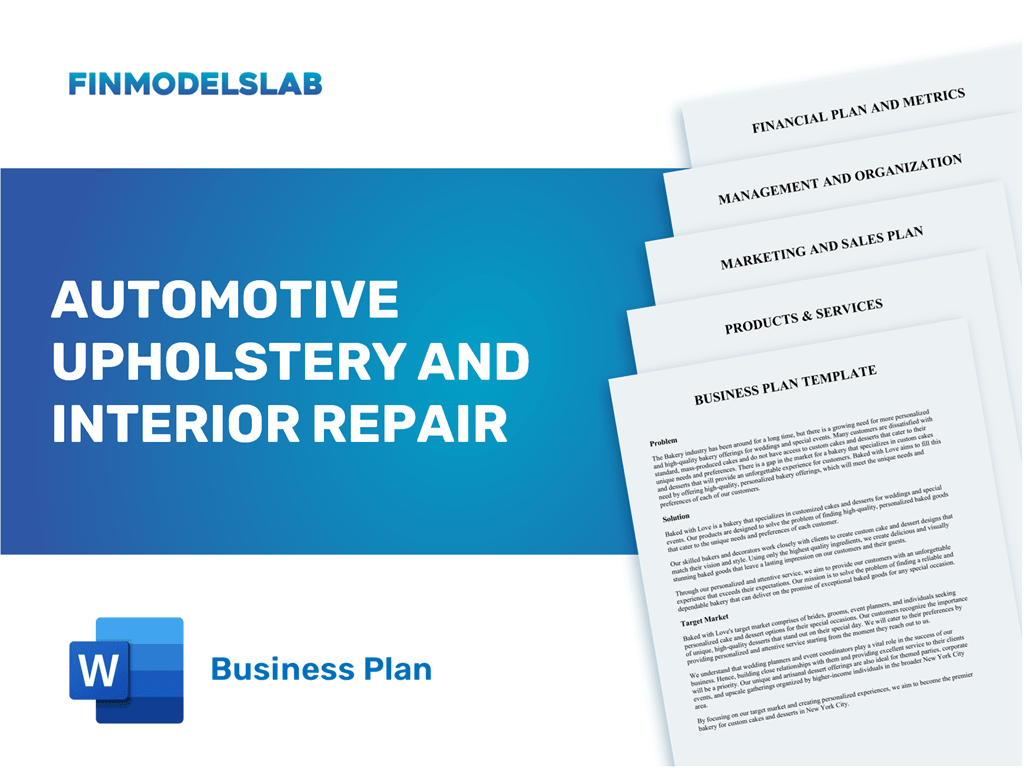 auto upholstery business plan