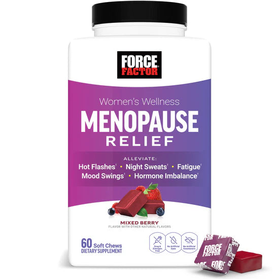 Force Factor Women's Menopause Relief- 60 soft chews - Mixed Berry