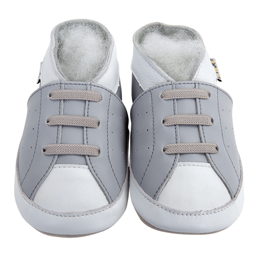 Lait et Miel Zachte babyslofjes Grijze sneakers– Just a Gift