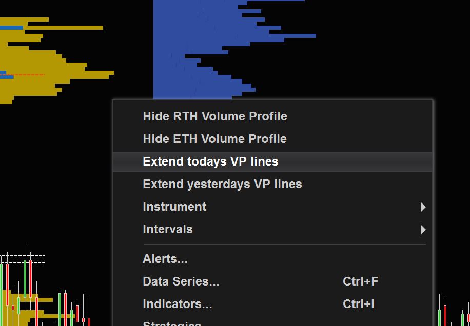 volume profile context menu
