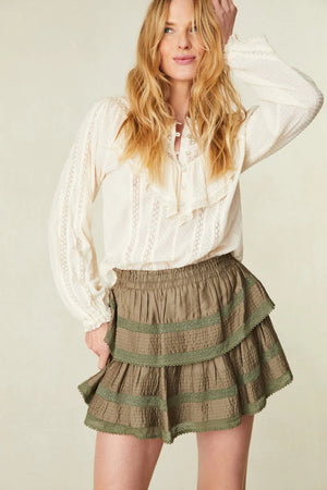 Ruffle Mini Skirt ~ Forest Oak - Shake Your Bon Bon
