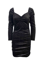 Selena Ruched Mini Dress - Black