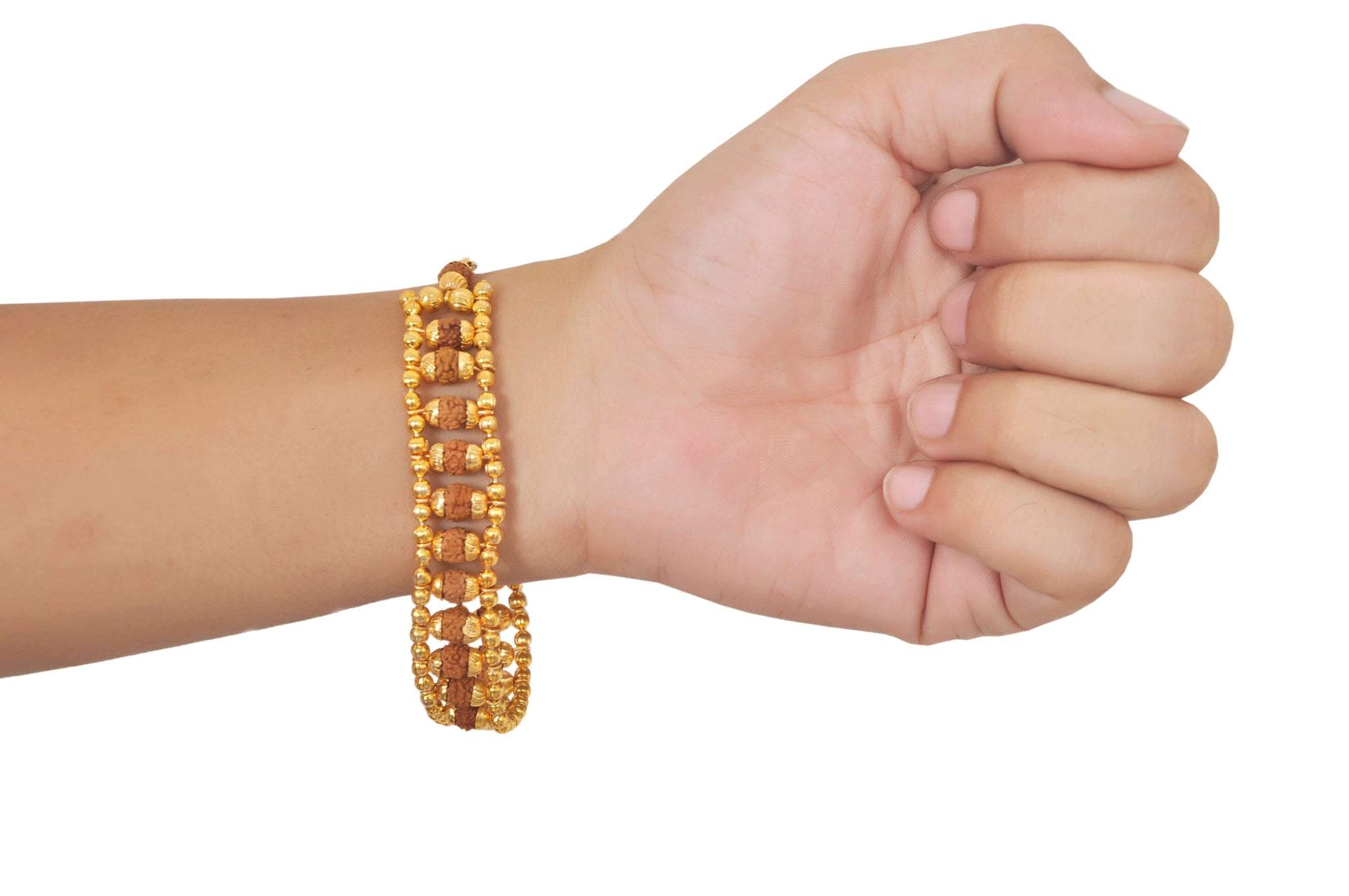 Buy Rudraksha Pearl and Crystal Bracelet  Gold Plated 20 Off Online for  MenWomen  Dharmsaar