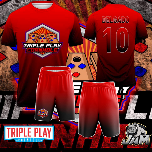 Triple Play Cornhole Red/Blue Ombre' Jersey – JAM Apparel