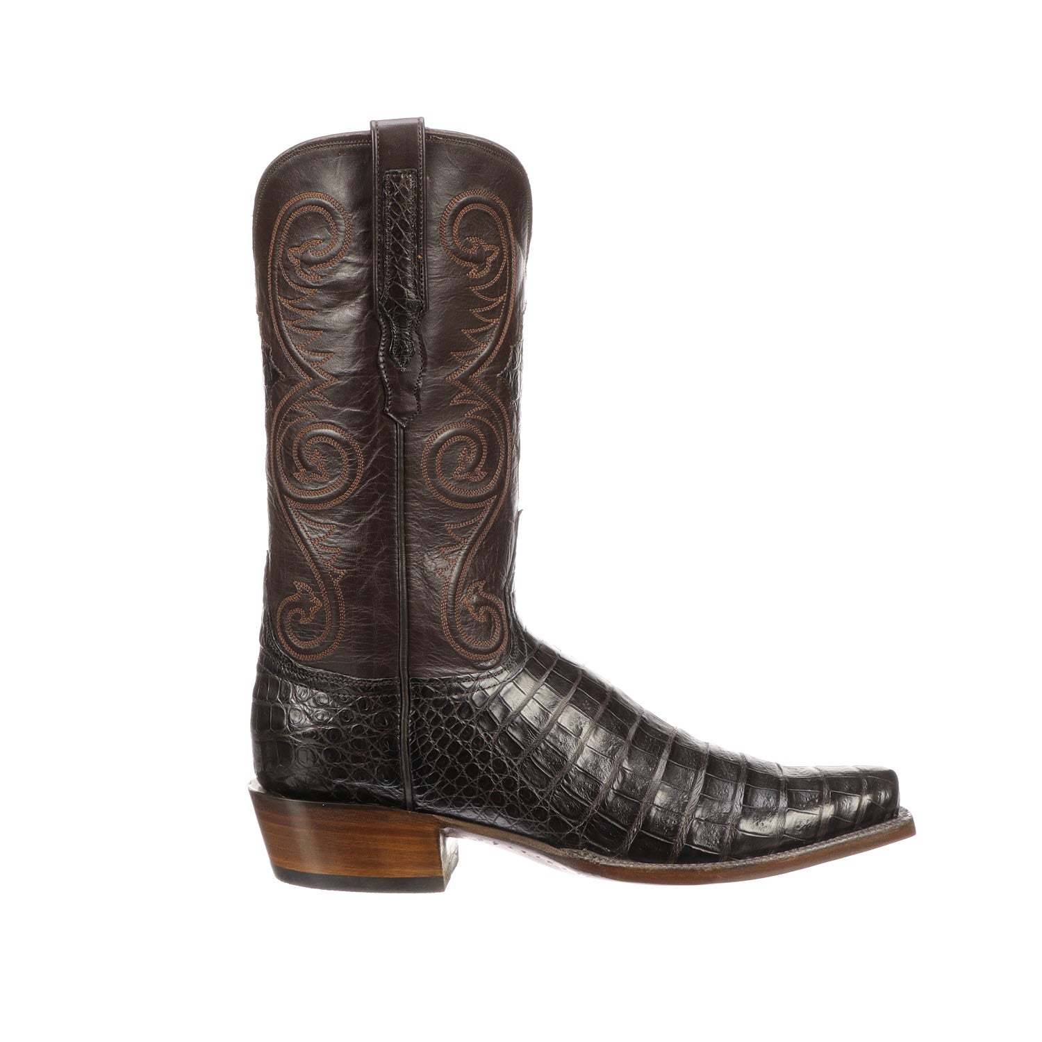 lucchese crocodile boots black