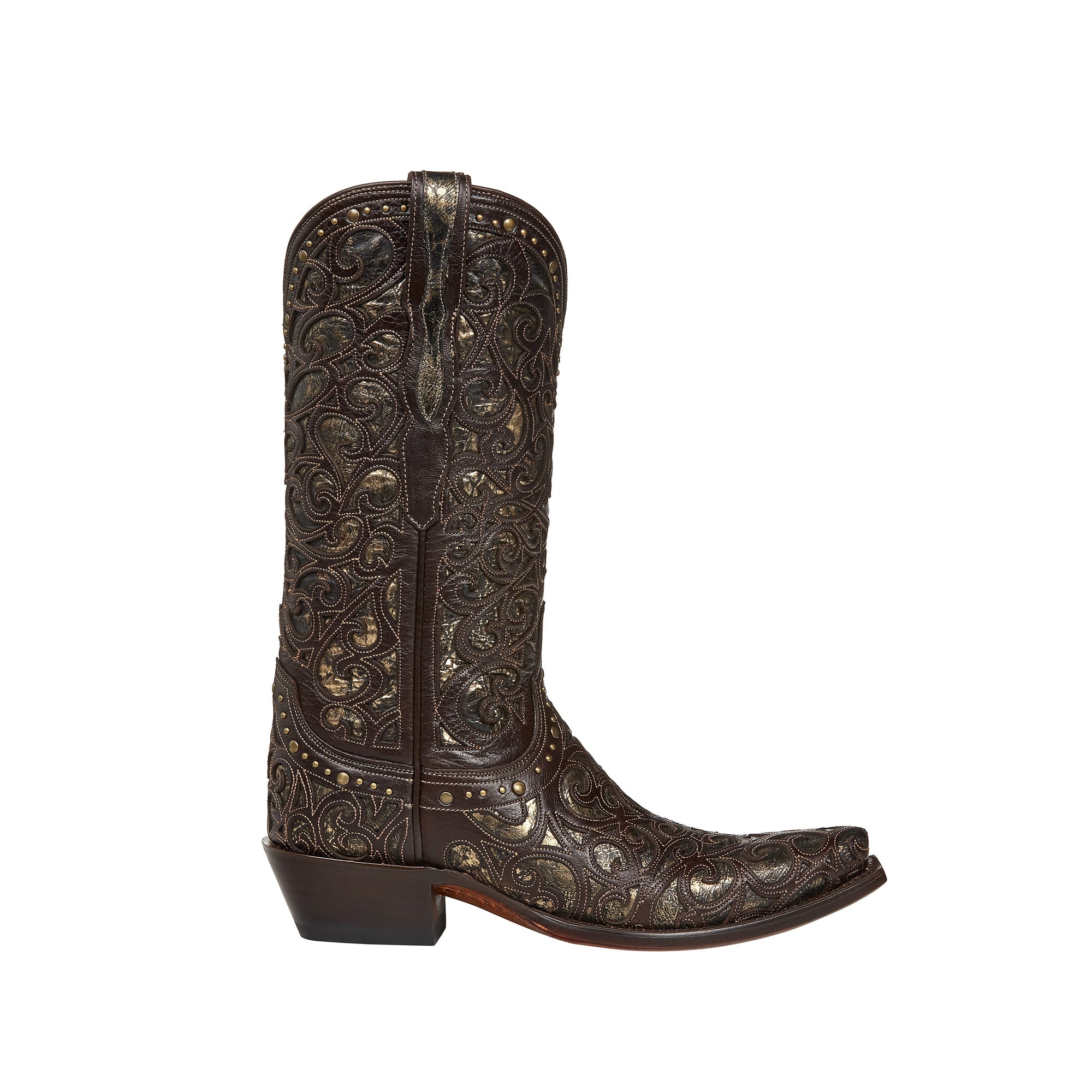Lucchese Women's Black Tulip Cowgirl Boots | Pinto Ranch 9.5 / B