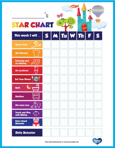 Printable Kids’ Star Behavior Chart