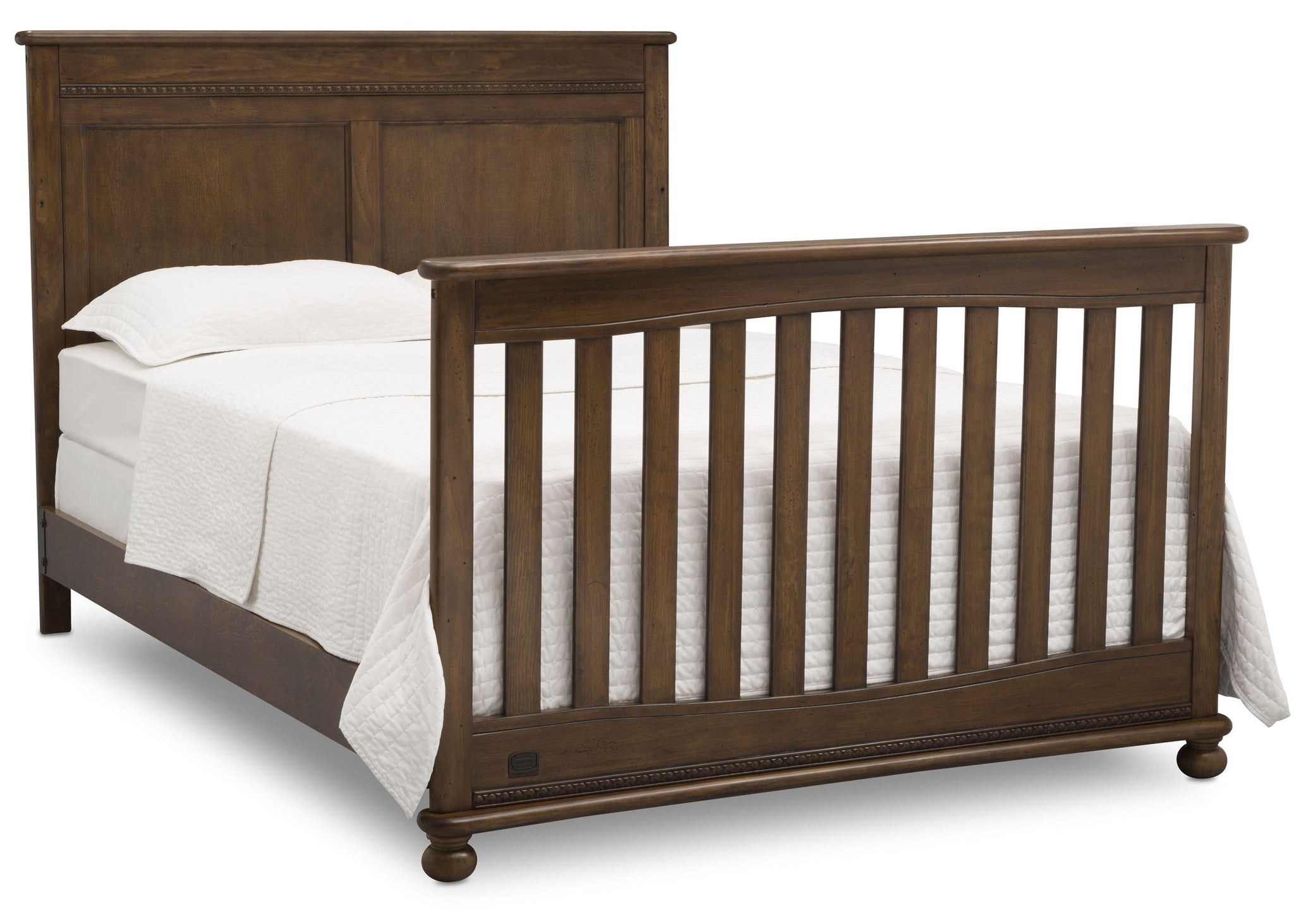 Delta Children Antique Chestnut (2100) Fontana 4-in-1 Convertible Crib (W337350) Full Bed Conversion, c6c