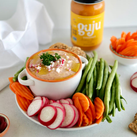 The perfect party dip made with almond butter and kidney beans