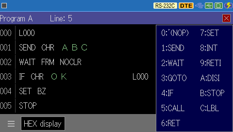 Lineeye LE-3500XR - Example Command Script - Debug Store UK