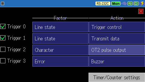Lineeye-LE-3500XR Trigger Setting Summary - Debug Store UK