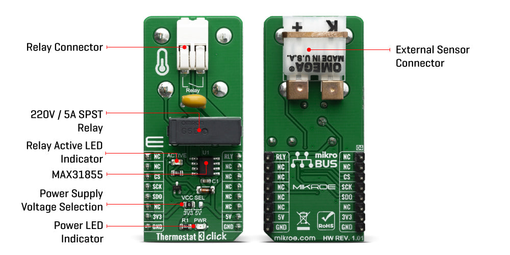 MIKROE-3724 Thermostat 3 Click Board™ Features - Debug Store UK