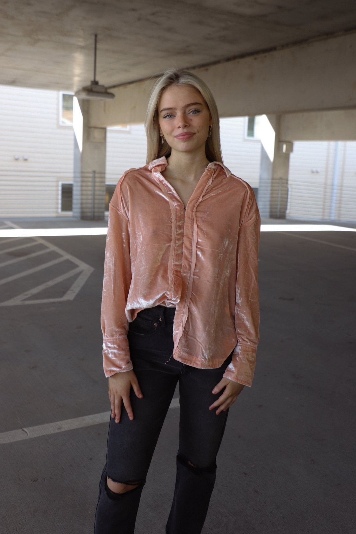 Free People: Marianne Velvet Shirt