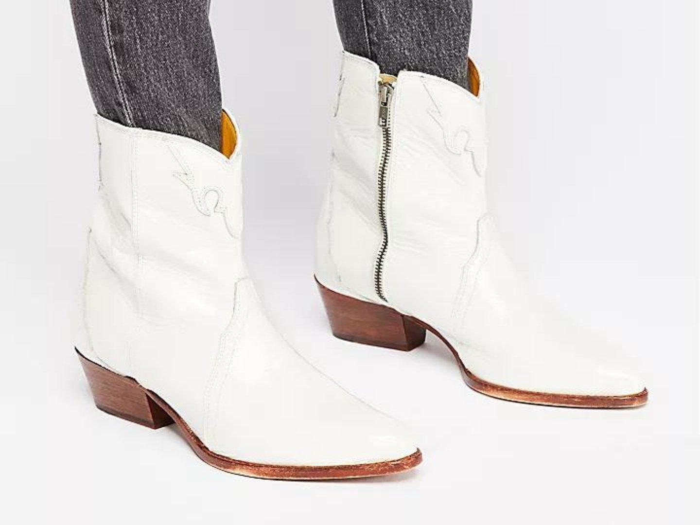 Free People: New Frontier Western Boot in White