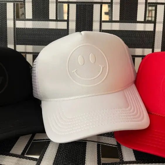 Happy Face Monochrome Trucker Hat